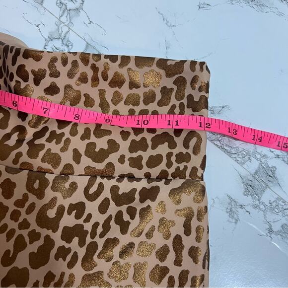 Funari New York eco couture metallic leopard leggings Sz XS/S - Picture 3 of 5